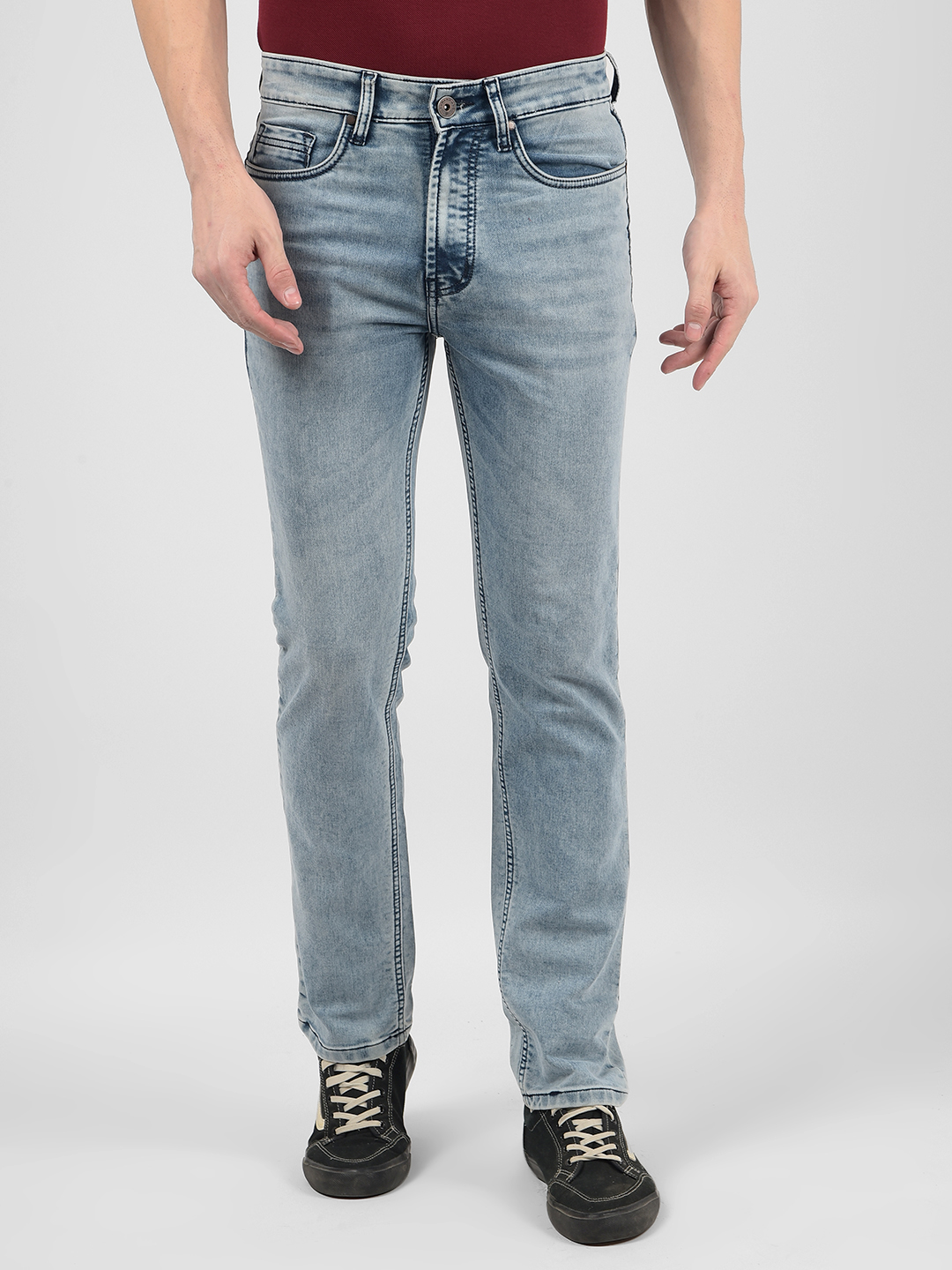 Numero Uno Men Solid Light Blue Jeans